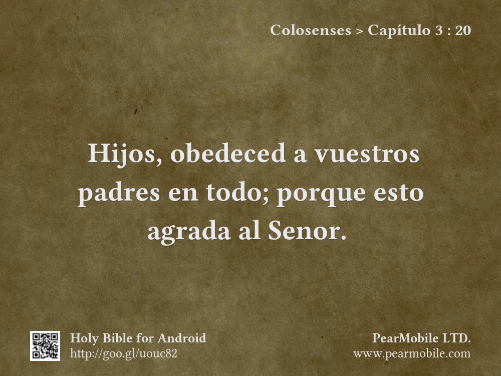 Colosenses, Capítulo 3:20